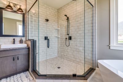 Sleek Shower with Frameless Door